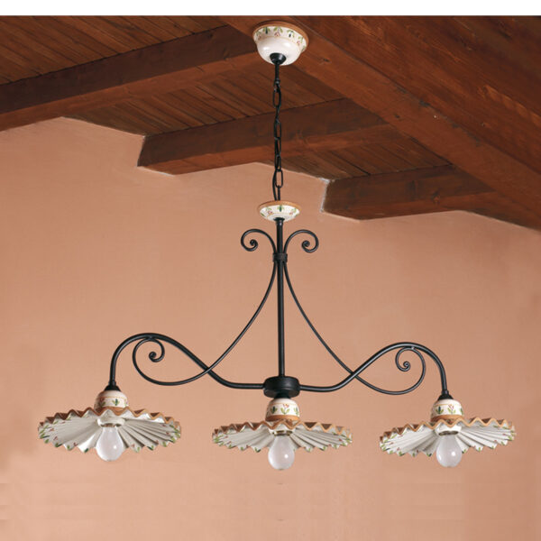03618/3L30 3 Lights Ceramic and Iron Chandelier