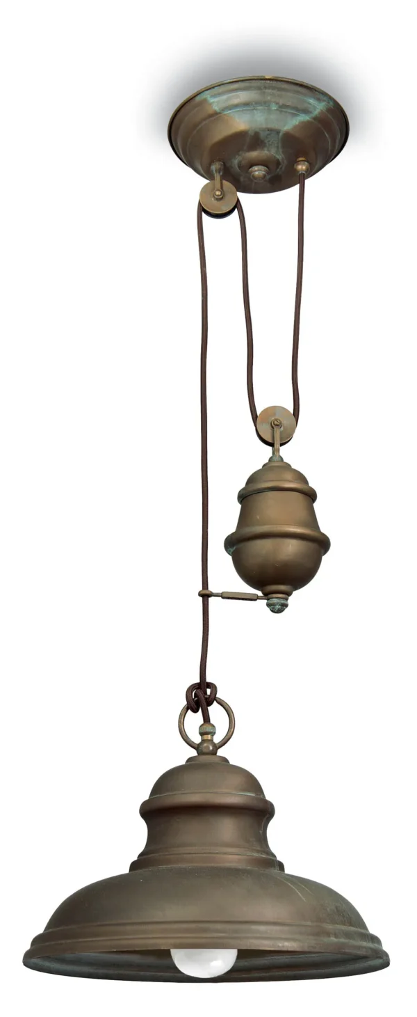 1596 Mill - Brass pendant with Pulley - Image 2