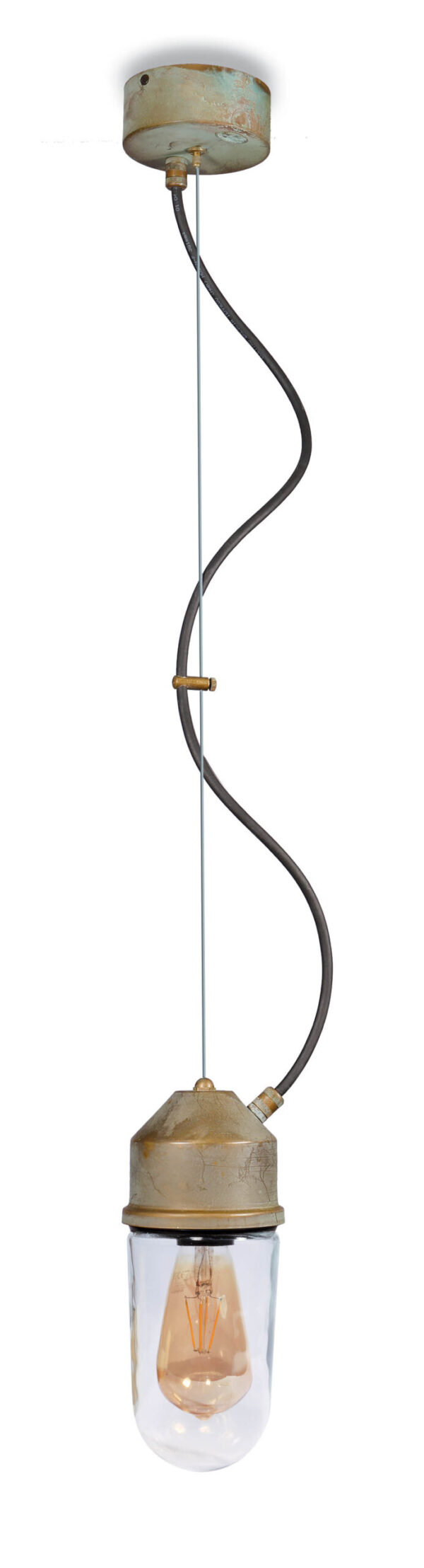 1951N Outdoor Brass & Glass Pendant