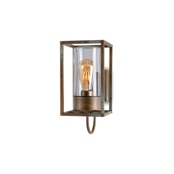 3362 Caged Outdoor Brass & Glass sconce
