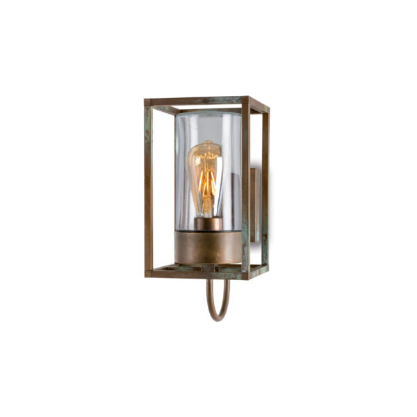 3362 Caged Outdoor Brass & Glass sconce