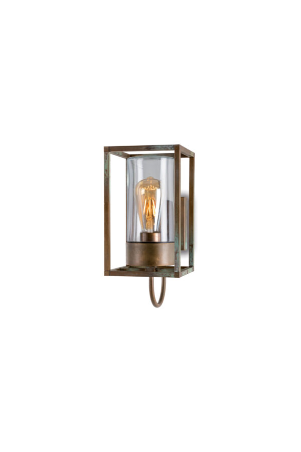 3362 Caged Outdoor Brass & Glass sconce