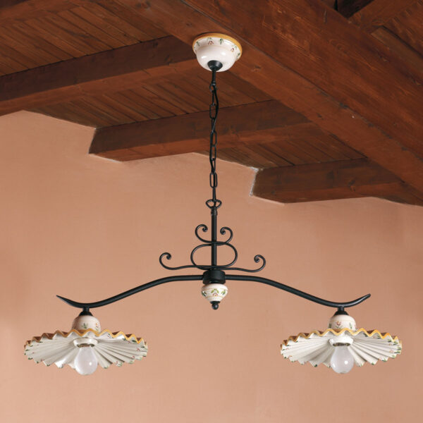 34695/2L 2 lights Ceramic and Iron Chandelier
