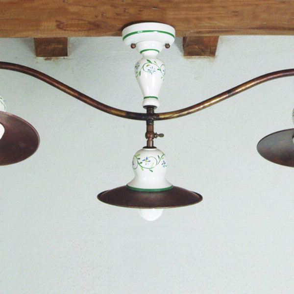 34698/3PL54 Ceramic and Brass 3 light adjustable Track Light