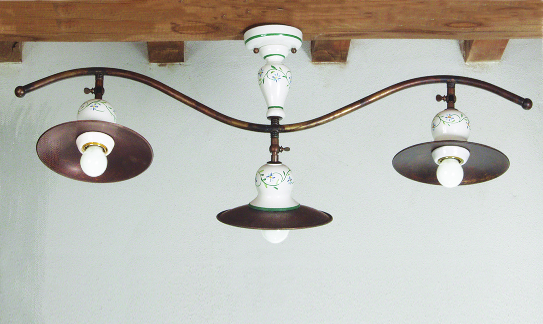 34698-3PL54-2 34698/3PL54 Ceramic and Brass 3 light adjustable Track Light - Image 1