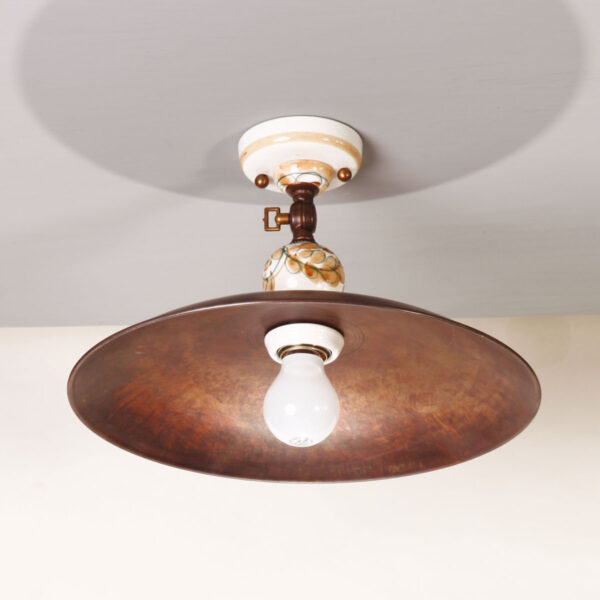 35854/PL37 Ceramic and Brass Flush Mount