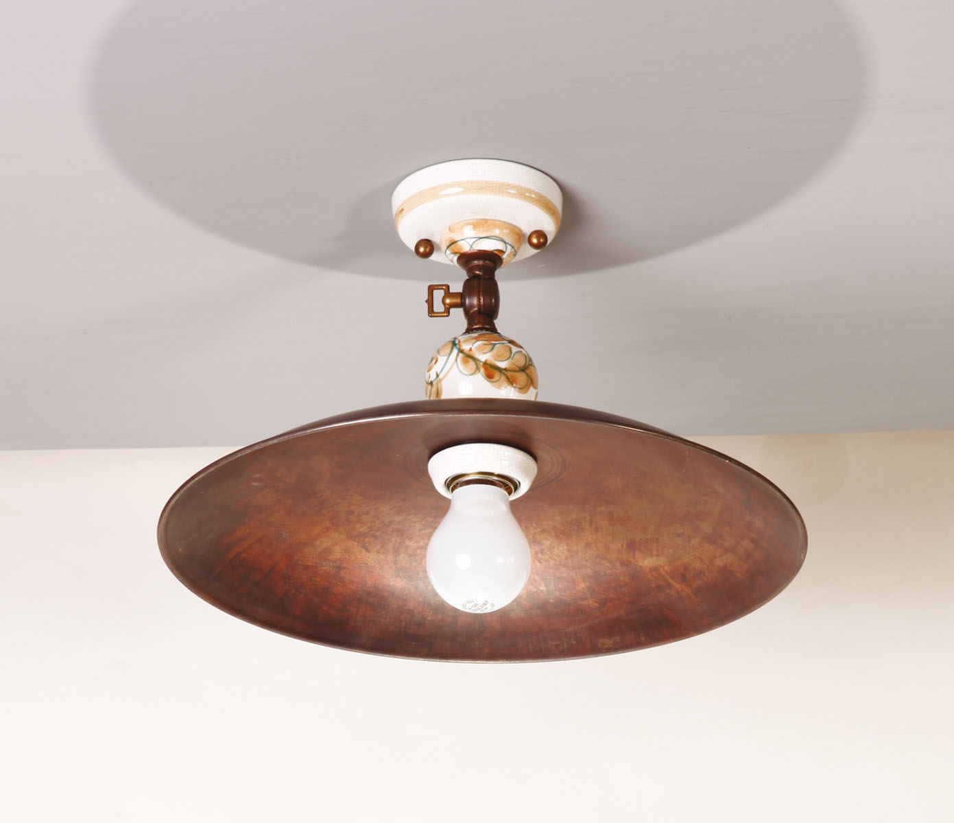 35854-36PL-1 35854/PL37 Ceramic and Brass Flush Mount - Image 1