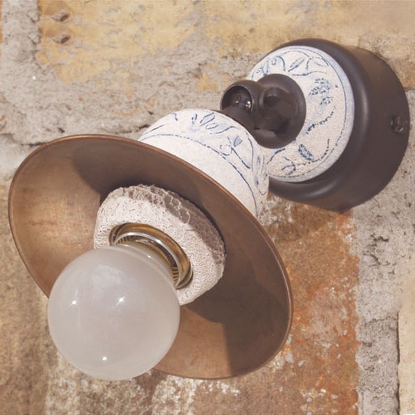 35854/spot Ceramic Spot with Brass Plate and Junction