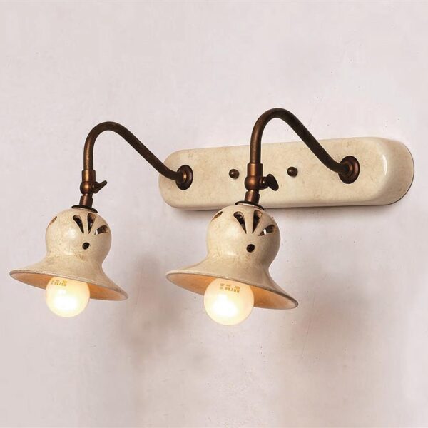 35873/2ATR Open-worked Ceramic and Brass Sconce