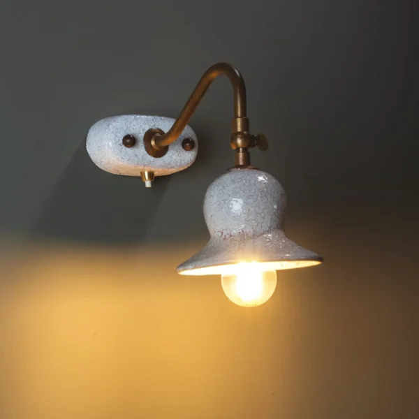 35873/AP Ceramic and Brass Sconce with on/off Button