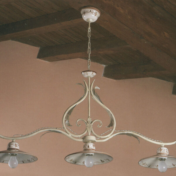 35932/3L Ceramic and Iron 3 lights straight Chandelier