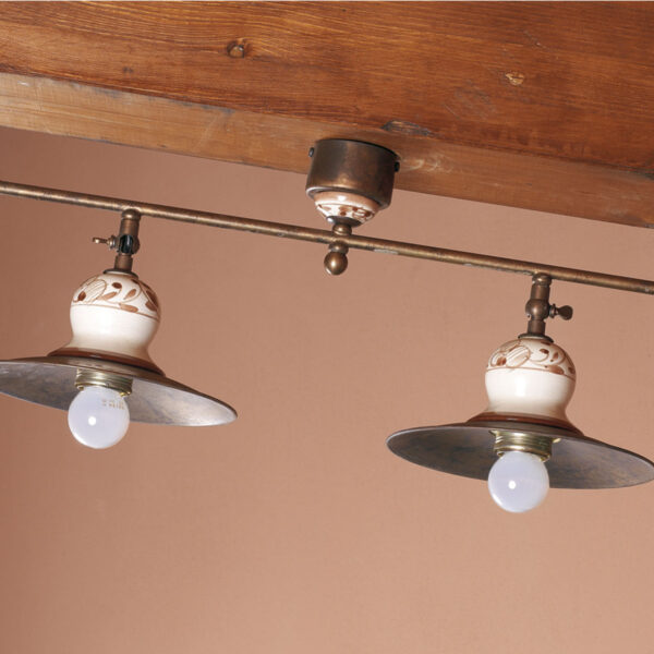 35934/2PL54 2 lights Ceramic and Brass Track light