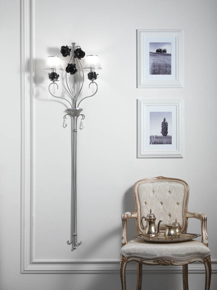 35955-2AP-argento 35955/2AP Ceramic and Iron Sconce "floor lamp style" - Image 1