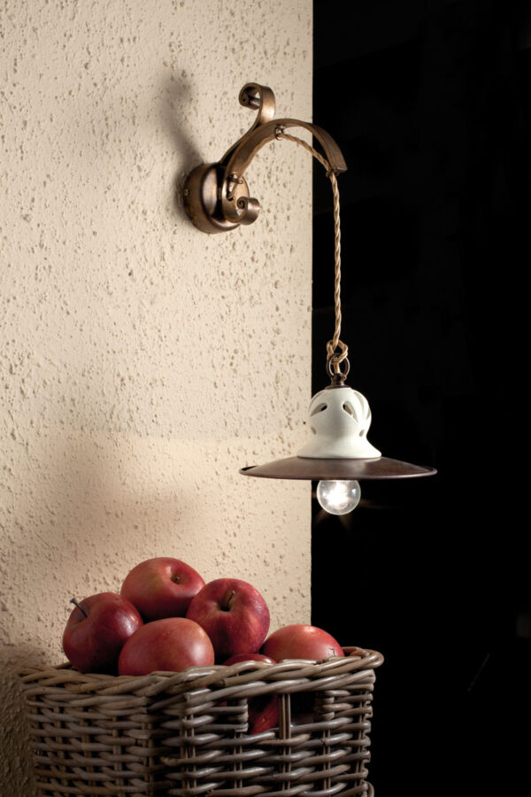 41151/A20 Ceramic and Iron Sconce with open-worked bell - Image 2