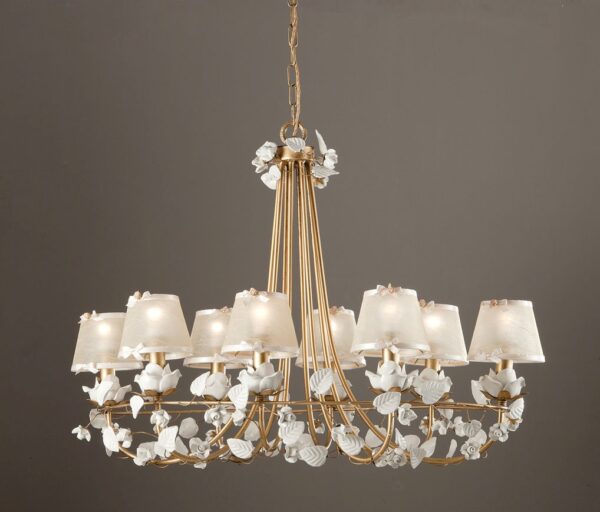 50016/8LP 8 lights Ceramic and Iron Chandelier
