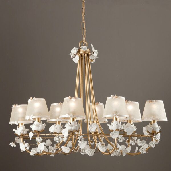 50016/8LP 8 lights Ceramic and Iron Chandelier