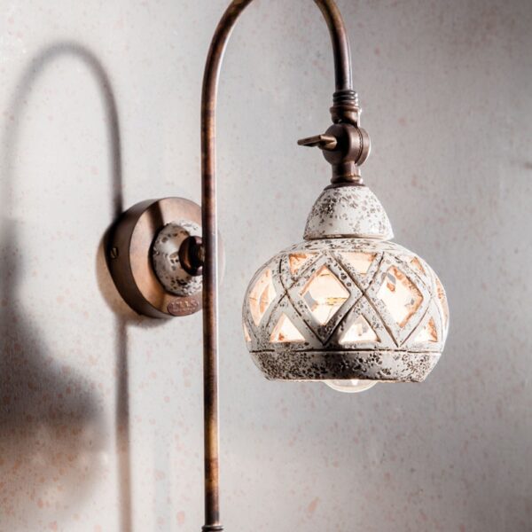 50036/A12 Ceramic and Brass Sconce "Lanterna"
