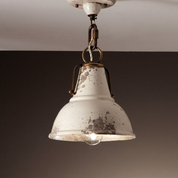 50043/PL22 Ceramic and Brass Flush Mount "Campana"