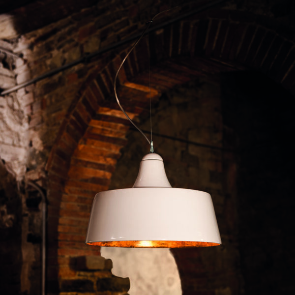 50081/SO Ceramic pendant light with Gold leaf inside decor