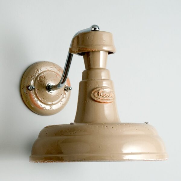 820 Ceramic and wrought Iron wall sconce