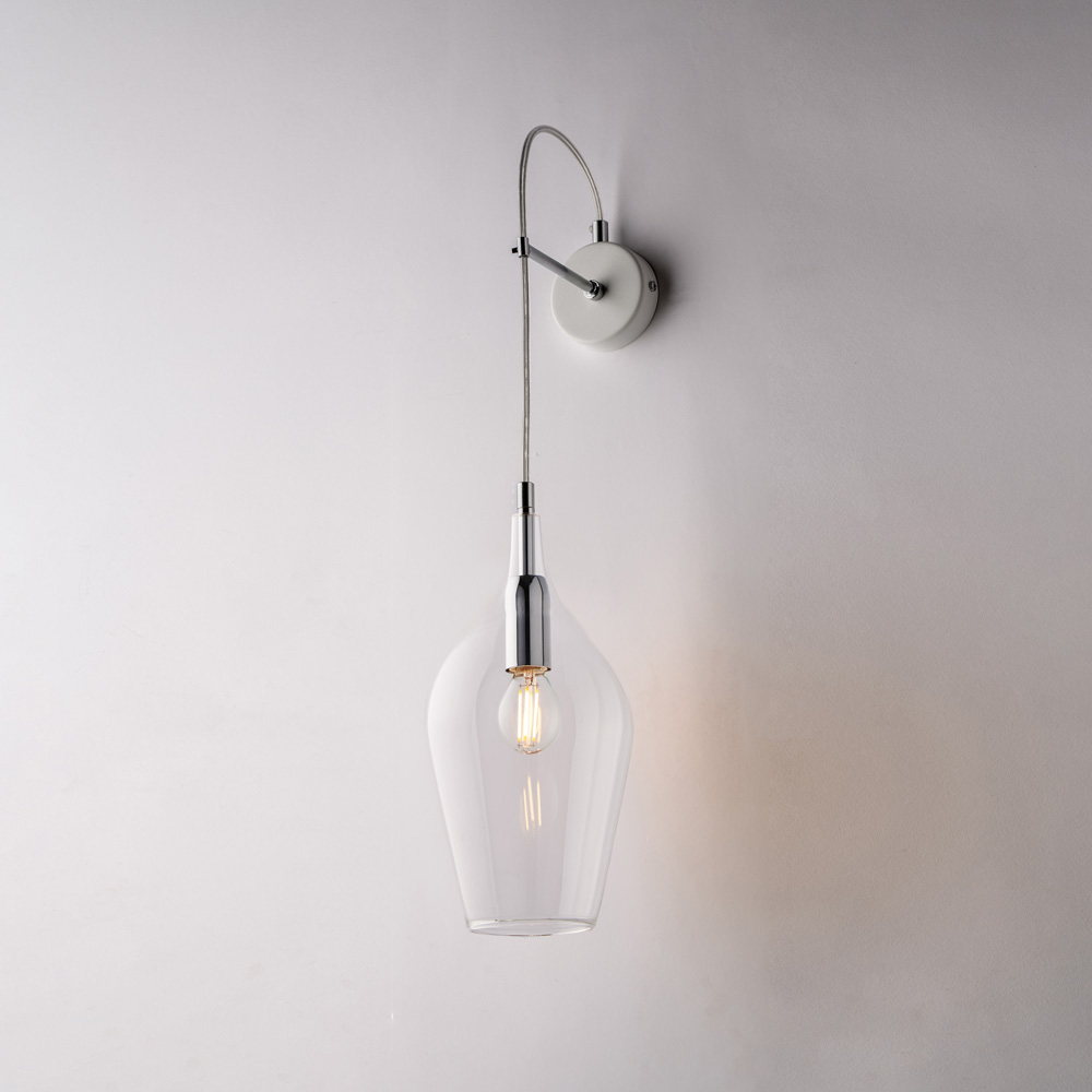 BL273-AP1-TR BL273/AP1 Wrought Iron Sconce with Blown Glass Shade - Image 1