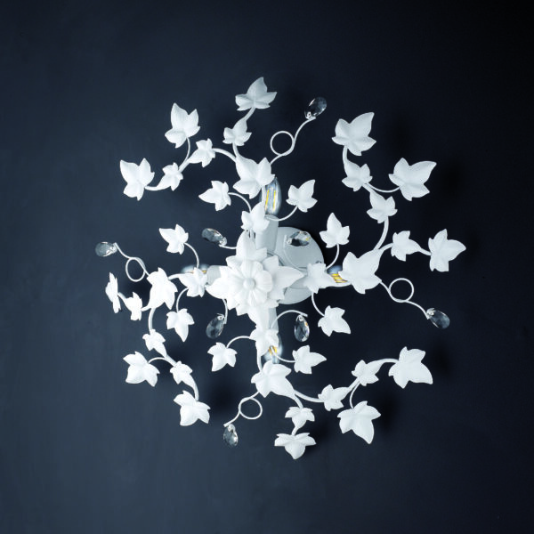 BL50/PL6 6 lights Wrought Iron Flush Mount with Crystals