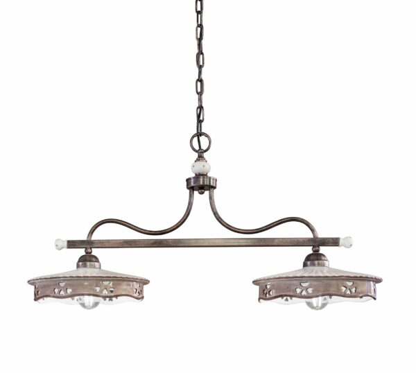 C543_BL Ceramic streight Chandelier "Alessandria"