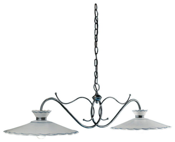 C898_BL Ceramic straight Chandelier "Ravenna"