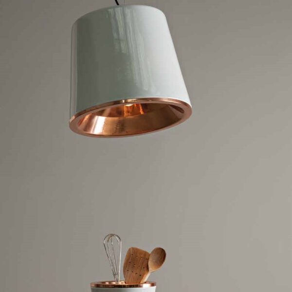 990 Ceramic Pendant with metal rim