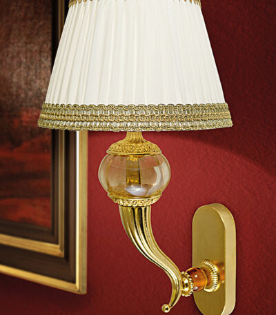 brass and murano sconce