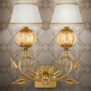 brass and murano sconce