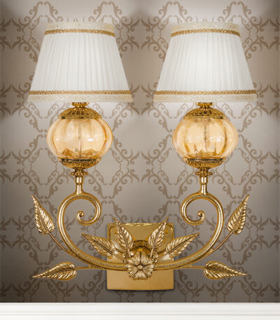 brass and murano sconce