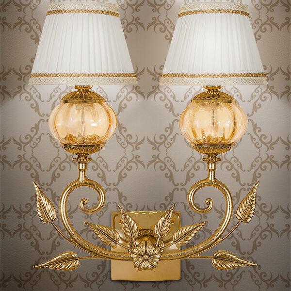 brass and murano sconce