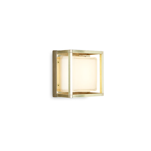 Ice Cubic - Outdoor Brass & Glass sconce - Image 2