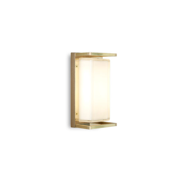 Ice Cubic Rectangular - Outdoor Brass & Glass sconce - Image 3